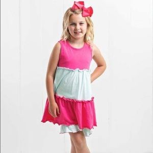 Ruffle Girl Pink & Mint Ruffle Tunic Short Set